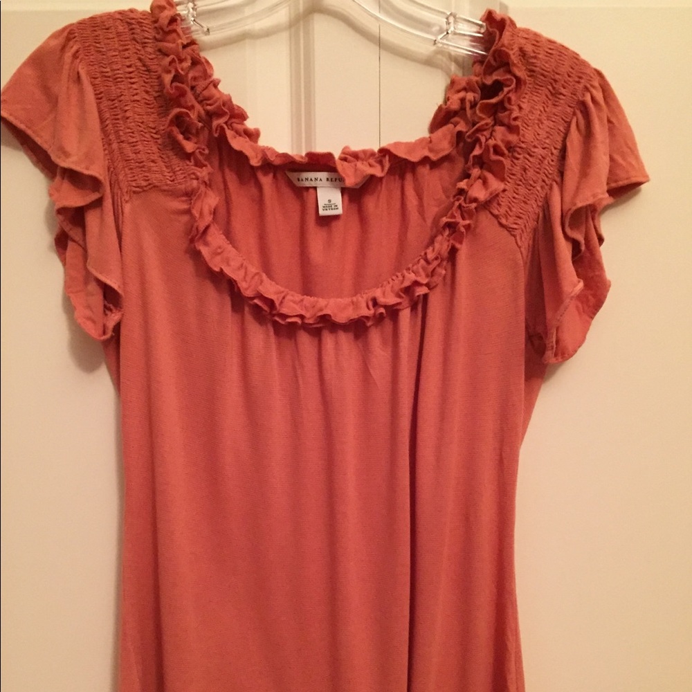 Ruffle scoop neck top